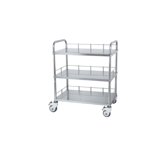 Stainless Steel Three-Tier Instrument Trolley AB15