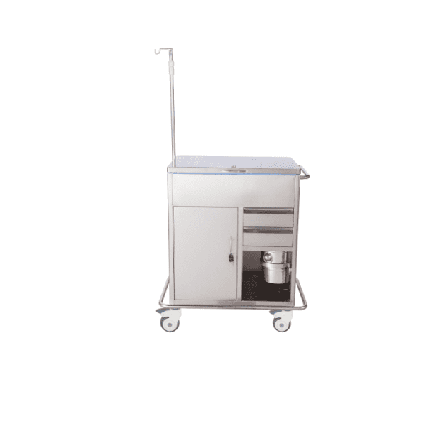 Semi-Enclosed Stainless Steel Emergency Trolley AB20